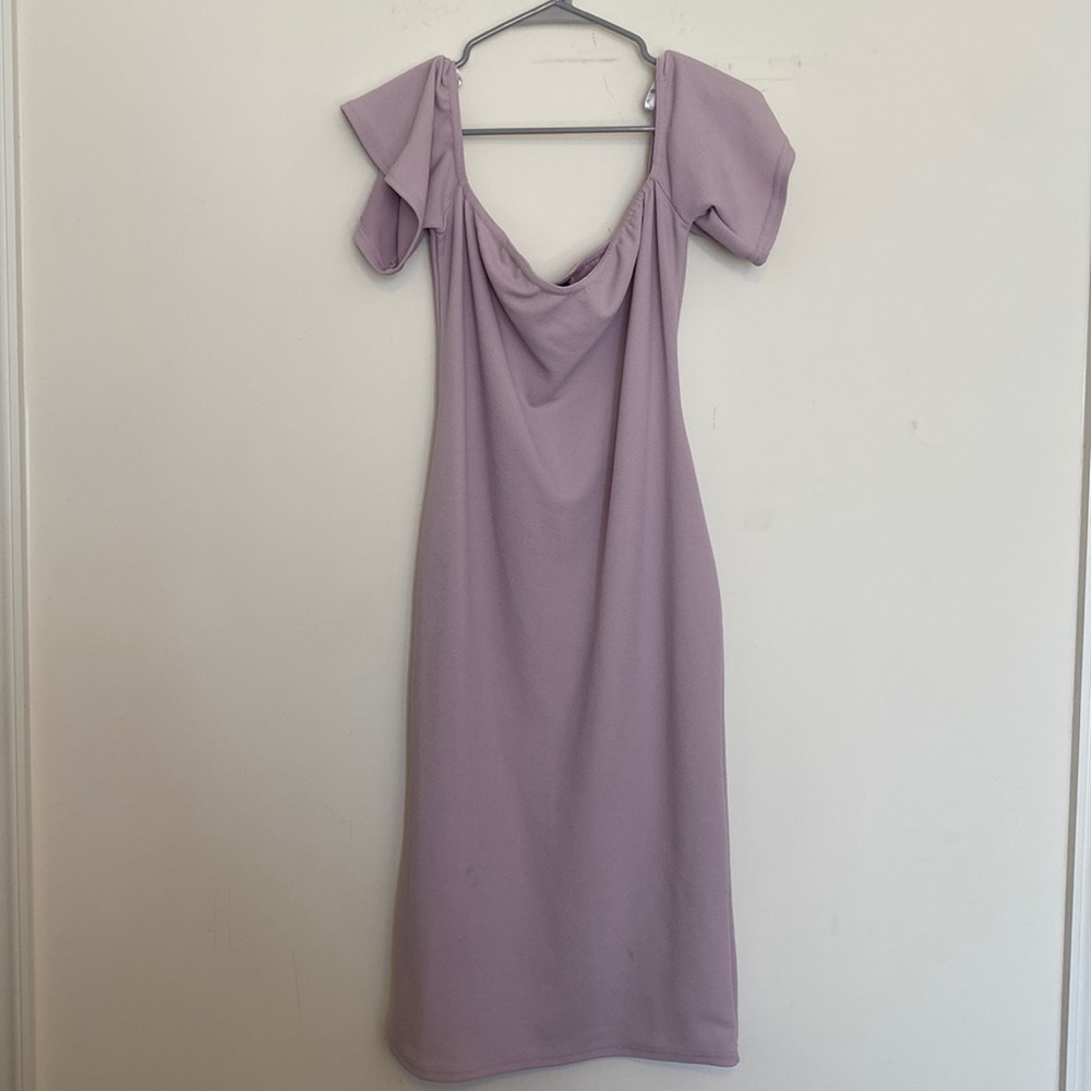 Lovely Lilac Off the Shoulder Dress